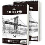 Patq - carnet de croquis, a4 carnet dessin 180g / m papier epais, 100 pages / 50 feuilles relies  spirale ...