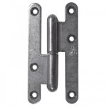 Paumelle en acier zingu - bouts ronds - porte bois - 160x60 - gauche torbel