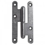 Paumelle en acier zingu - bouts ronds - porte bois - 95x45 - droite torbel