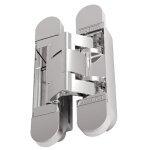Paumelle invisible - menuiserie bois - h140mm - laiton poli argenta