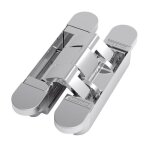 Paumelle invisible - menuiserie bois - h80mm - chromé mat argenta Paumelle invisible - menuiserie bois - h80mm - chromé mat argenta