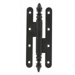 Paumelle � vase rustique - porte bois - fer noir - 140x55 mm - gauche quesdeville
