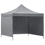 Pavillon de jardin 3x3 m, tente commerciale express pour ev�nementiel, march�, restauration, gris