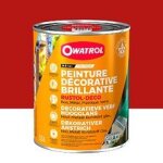 Peinture antirouille d�corative owatrol rustol deco brillant rouge s�curit� (ral 3001) 2. 5 litres