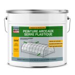 Peinture arceaux, serre plastique, empeche l'�chauffement des arceaux m�tal, prot�ge les �crans plastiques ...