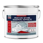 Peinture bitume, rsine sol enrob bitumeux, asphalte, goudron, macadam procom 10 litres blanc