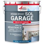 Peinture epoxy garage sol atelier local commercial magasin revepoxy garage bleu signalisation - ral 5017 ...