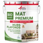 Peinture mat mur et plafond biosource - peinture chambre, salon, pices  vivre blanc perl - ral 1013 ...