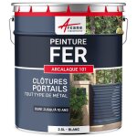 Peinture m�tal et fer pour portail, grille, garde - corps : arcalaque 101 blanc - ral 9003 2. 5 l