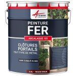 Peinture mtal et fer pour portail, grille, garde - corps : arcalaque 101 rouge brun - ral 3011 0. 5 ...