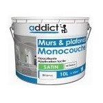 Peinture murs et plafonds grands travaux monocouche opacifiante acrylique blanc satin 10l addict