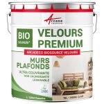 Peinture mur et plafond satin velours biosourc�e ivoire clair - ral 1015 10 l ( + ou - 120m par couche) ...