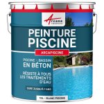 Peinture piscine bassin b�ton arcapiscine ciment d�coration imperm�able bleu blanc gris grise jaune sable ...