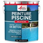Peinture piscine bassin b�ton arcapiscine ciment d�coration imperm�able bleu blanc gris grise jaune sable ...