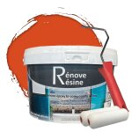Peinture rsine multisupport intrieur pour faence, carrelage, douche, baignoire 5m - ral 2010 orang ...
