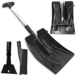 Pelle à neige pliable multifonctions avec brosse et grattoir Pelle à neige pliable multifonctions avec brosse et grattoir