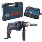 Perceuse � percussion bosch gsb 16 re 750 w + jeu d'accessoires 100 pi�ces