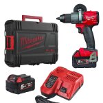 Perceuse � percussion brushless milwaukee m18 blpd2 - 502x (2 x 5, 0 ah) en coffret