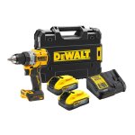 Perceuse � percussion dewalt powerstack - 2 batteries 18v 5ah - dcd805h2t - qw