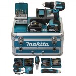 Perceuse visseuse 18v 13 mm - makita - avec 2 batteries lxt 18v 5ah + chargeur rapide + coffret alu ...