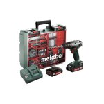 Perceuse visseuse 18v (2x2, 0 ah) avec accessoires en coffret - metabo bs18li set (602207880)