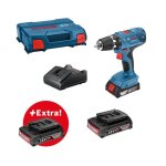Perceuse visseuse bosch professional gsr 18v - 21 + 3 batteries gba 18v 2, 0ah + chargeur gal 18v - 20 ...