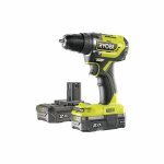 Perceuse - visseuse brushless e - torque ryobi 18v one plus - 2 batteries 18v 2. 0ah - 1 chargeur r18dd5 ...