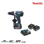 Perceuse visseuse makita 18v - 3 batteries bl1850 5. 0ah - 1 chargeur rapide dc18rc - ddf458rt3j