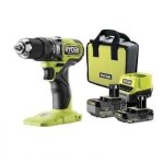 Perceuse - visseuse  percussion ryobi 18v one + brushless - 1 batterie 4, 0 ah - 1 batterie 2. 0 ah ...
