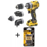 Perceuse visseuse sans fil 12v dcd703l2t - qw + 5 embouts impacts torsion flextorq torx t20 dewalt