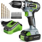 Perceuse visseuse sans fil 18v workpro avec mandrin 3 / 8'', 2 vitesses, reglage de couple 18 + 1, charge ...