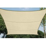 Perel voile solaire permeable - carre - 5 x 5 m - couleur : champagne
