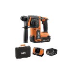Perforateur burineur sds + aeg - bbh18bl2 - 502c - 18v brushless - 2 batteries 5, 0ah - chargeur