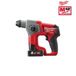 Perforateur milwaukee sds + m12 ch 602x 12v li - ion 6. 0 ah 49334451510
