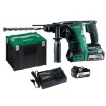 Perforateur sds + sans - fil 18 v 2x5ah 2, 6 j (machine compl�te) en coffret hitcase - hikoki - dh18dblwpz ...