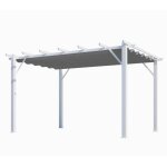 Pergola 100% aluminium couleur grise 12 m2 - structure blanch perle
