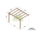 Pergola accol�e en bois lamell� - coll� andorra 400 x 300 cm