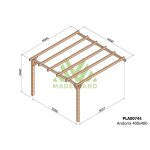Pergola accol�e en bois lamell� - coll� andorra 400 x 400 cm