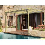 Pergola adoss�e en bois massif narbonne 300 x 300 cm - maderland