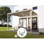 Pergola adoss�e en bois reims 400 x 300 cm + 2 supports - maderland