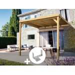 Pergola adoss�e en bois rennes 600 x 400 cm + 3 supports - maderland
