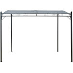 Pergola adoss�e inclin�e en m�tal - 3 x 2. 5 m - gris