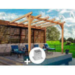 Pergola adoss�e en lamell� - coll�e le mans 400 x 400 cm + 2 supports poteaux - mardeland