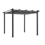 Pergola en aluminium cordoba - gris - 3 x 3 m