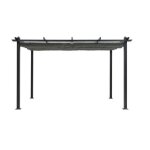 Pergola en aluminium cordoba - gris - 4 x 3 m