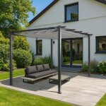 Pergola en aluminium hwc - n93, pavillon de jardin pavillon de jardin, structure stable de 8cm toit coulissant ... Pergola en aluminium hwc - n93, pavillon de jardin pavillon de jardin, structure stable de 8cm toit coulissant ...