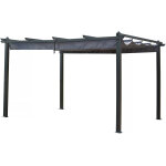 Pergola en aluminium avec toit r�tractable - 3 x 4 m - gris anthracite