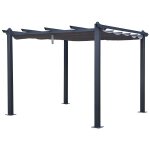 Pergola autoportante 3  3m cassis grise - structure aluminium
