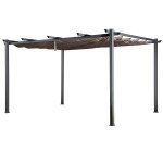 Pergola autoportante 3 � 4m cassis taupe - structure aluminium