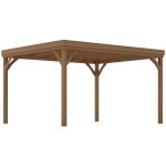 Pergola autoportante style rustique chic - toit terrasse a d�corer - dim. 3, 65l x 3l x 2, 15h m - bois ...